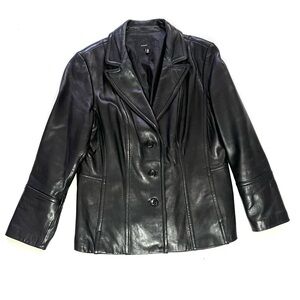 Avanti Black Leather Blazer -  Size 1X